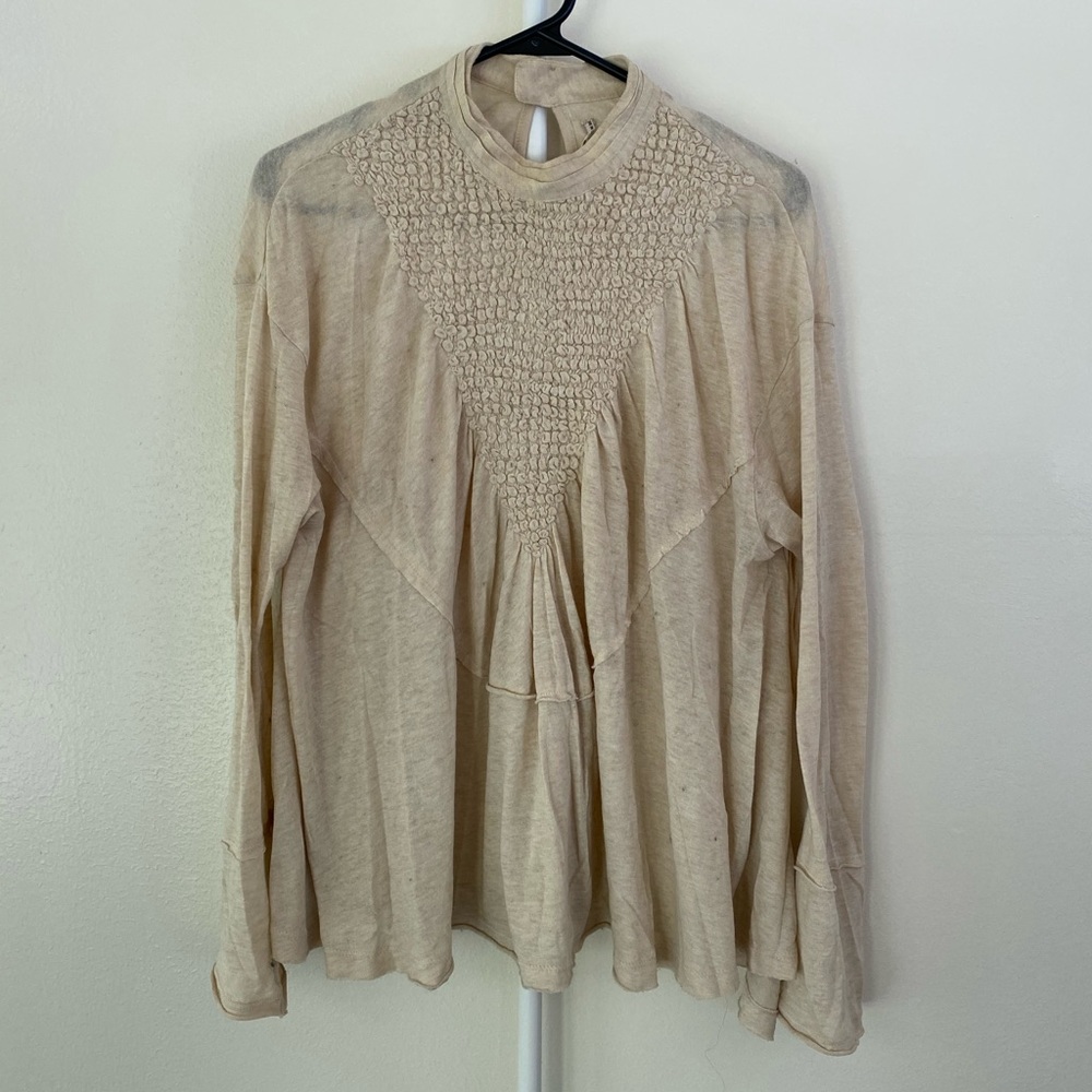 Free People Mock Neck Detailed Long Sleeve